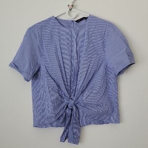 Zara Blue Striped Women's Top